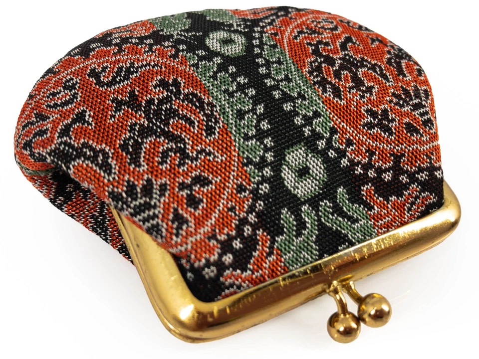 Monedero de tela Obi brocado de seda japonés pequeño de colección: años 70 sin usar: 20 de mayo al año Foto 2 de 3