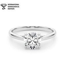 IGI Certified 2.00 Carat D/VS Lab Grown Round Diamond Engagement Ring Platinum