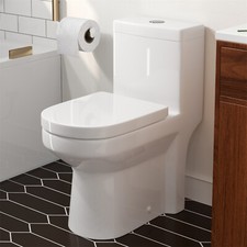 HOROW 12" Rough-in Compact Dual-Flush Elongated One-Piece Toilet 1.28GPF Ceramic