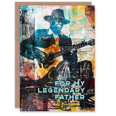 Vatertagskarte Legendär Blues Musik Gitarrist für Ihn Papa Grußkarte