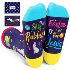 Easter Gifts Silly Bunny Socks Women Men Funny Holiday Spring Season Present
