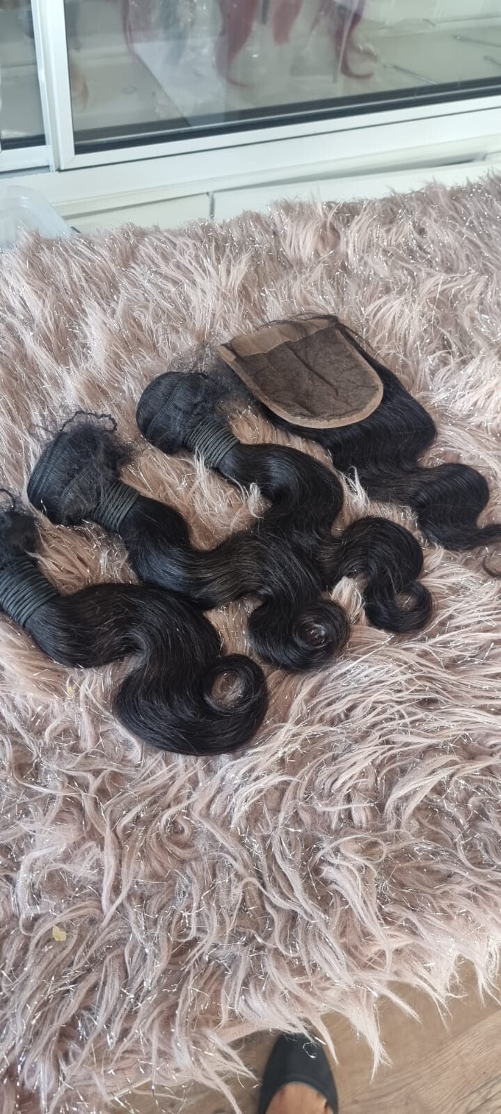 12A BRAZILIAN VIRGIN HUMAN HAIR BODY WAVE BUNDLE 14+14+14&14INCH 4x4 CLOSURE 1b#