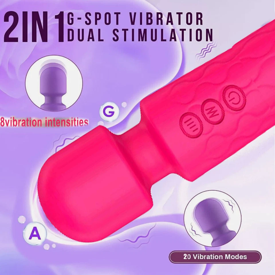 7.9" Dildo Vibrator Wand Massage 20 Speeds G-spot Clit Stimulator Sex Toys Women - Image 3 of 4