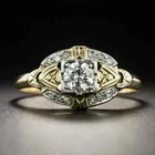 Vintage Art Deco Style Round Cut Lab Created Diamond Engagement 14K Gold FN Ring