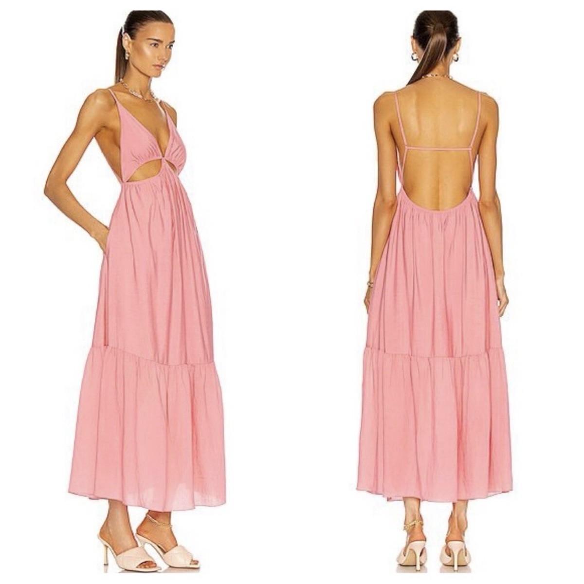 Jonathan Simkhai Calliope Cut Out Dress in Pink