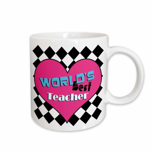 3dRose Worlds Best Teacher Pink Mug - 第 5/14 張圖片