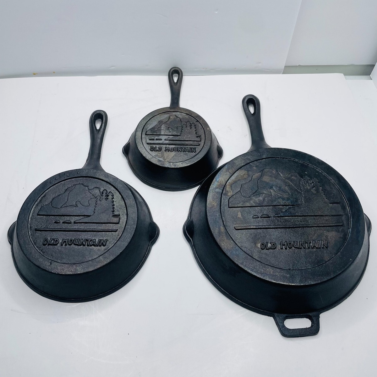 【新品未使用】38-kt THE RICH　OLDMOUNTAIN ver. vintage old mountain cast iron skillet Pan Pre-owned | eBay