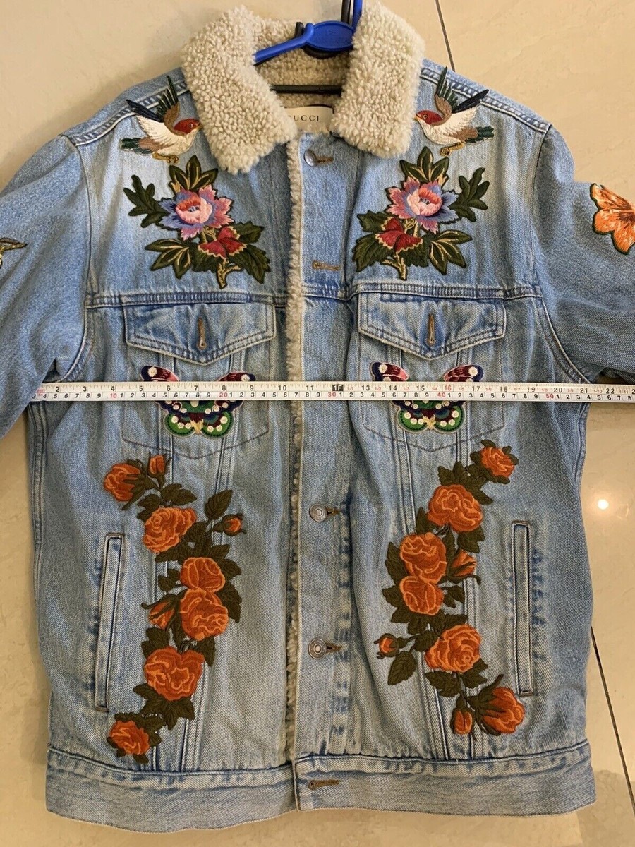 Gucci Embroidered Denim Jacket - Size -44 | eBay