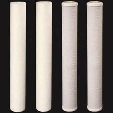 20" x 2.5" (2) Sediment (2) CTO Carbon Block Water Filters 5 Micron Cartridges