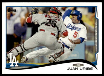 2014 Topps #596 Juan Uribe Los Angeles Dodgers Baseball