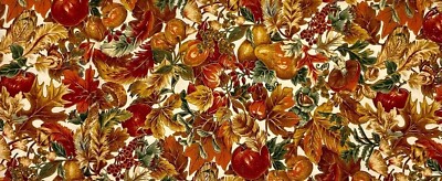 VIP Screen Prints Joann Messmore Autumn Fall Apple Pear Leaves 1 Yards By 45 