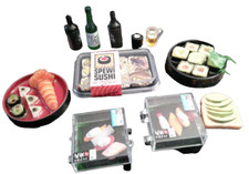 NEW LOT of 11 assorted SUSHI theme miniature dollhouse foods