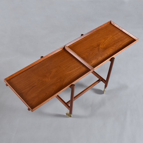 Poul Hundevad for Domus Mid Century Danish Teak Expanding Serving Bar Cart - Picture 3 of 13