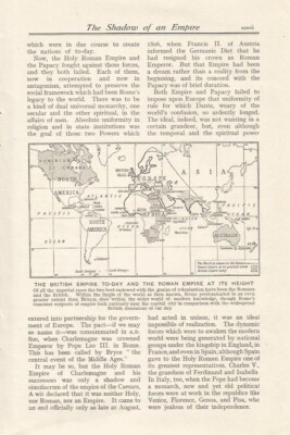BRITISH EMPIRE TODAY & ROMAN EMPIRE AT ITS HEIGHT MAP c 1920 ILLUSTRATIONSDRUCK