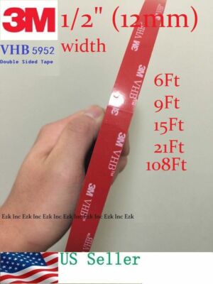  Double-sided Acrylic Foam Tape Automotive 1/2'' x 9/15/21/36/108 ft.3M VHB #5952