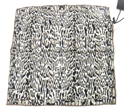 Roberto Cavalli Jaguar Print Scarf One Size 12'' - Brown/White/Black