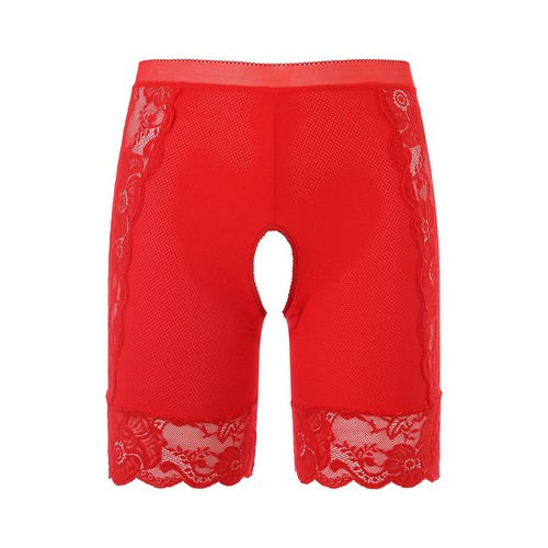 Women's Lady Open Crotch Shorts Latex Leather Boyshort Pants Clubwear Disco Rave - Picture 45 of 56