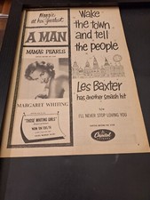 Margaret Whiting And Les Baxter Rare Original Capitol Promo Poster Ad Framed!