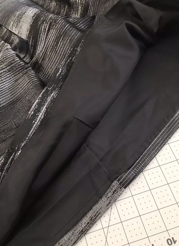 NEW L SIMPLY STYLED JACQUARD SKIRT Black/Silver Metallic Shimmer Size Large NWT - Picture 10 of 11