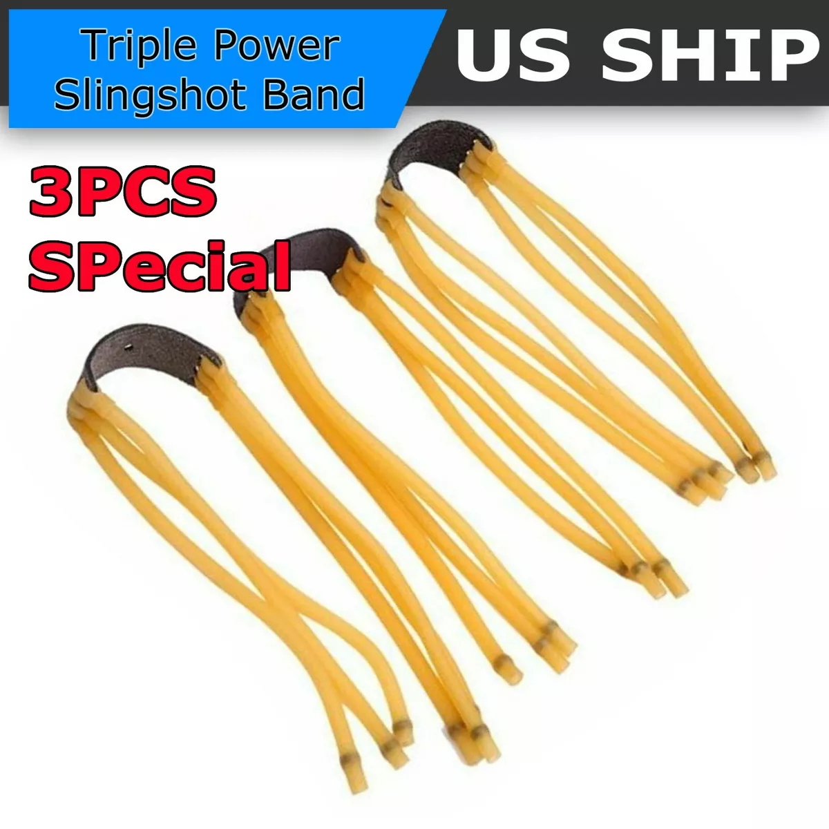 3PCS Premium Slingshot Replacement Rubber Bands for Catapult Hunting