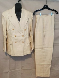 Vintage Ralph Lauren Irish Linen Womens Cream, black Label Blazer Pant suit | eBay