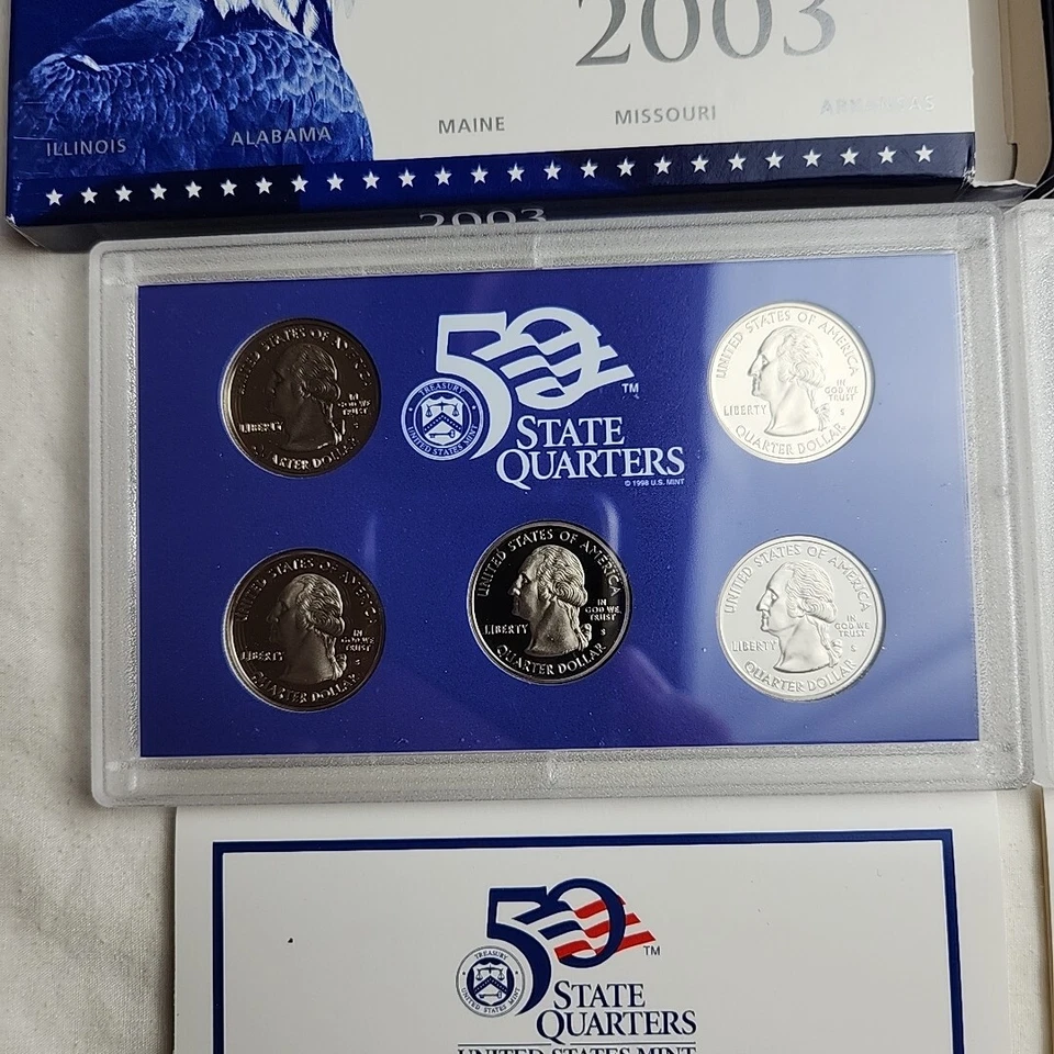 2002 And 2003 U.S. Mint 50 State Quarters Clad Lot 3, (1) 2003, (2) 2002 Box COA - Image 2 of 3