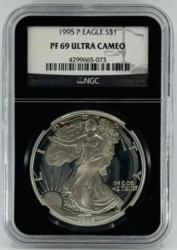1995-P Silver Eagle $1 NGC: PF 69 Ultra Cameo #C596