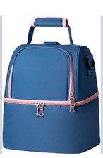 NCVI Blue/Pink Breastmilk Cooler Bag w/ 2 Ice Pack Breast Pump Bag with Cooler