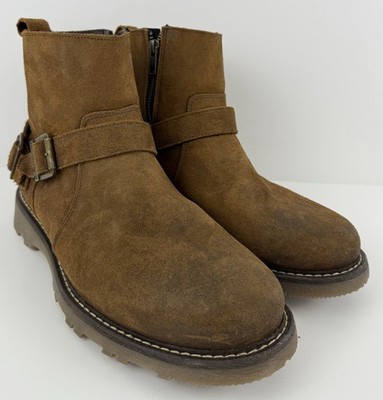 BEARPAW Men's Liam Brown Suede Harness/Engineer Boot Comfort Size 9