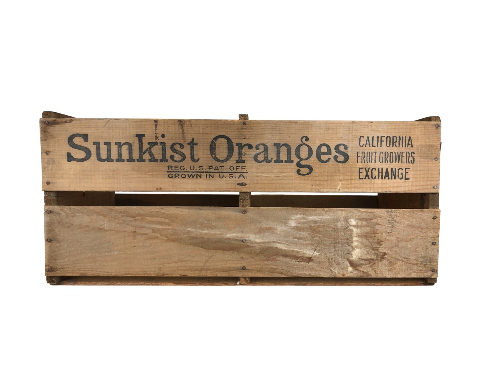 Vintage Wooden Fruit Crate with Paper Label PET Navel Oranges San Dimas Sunkist