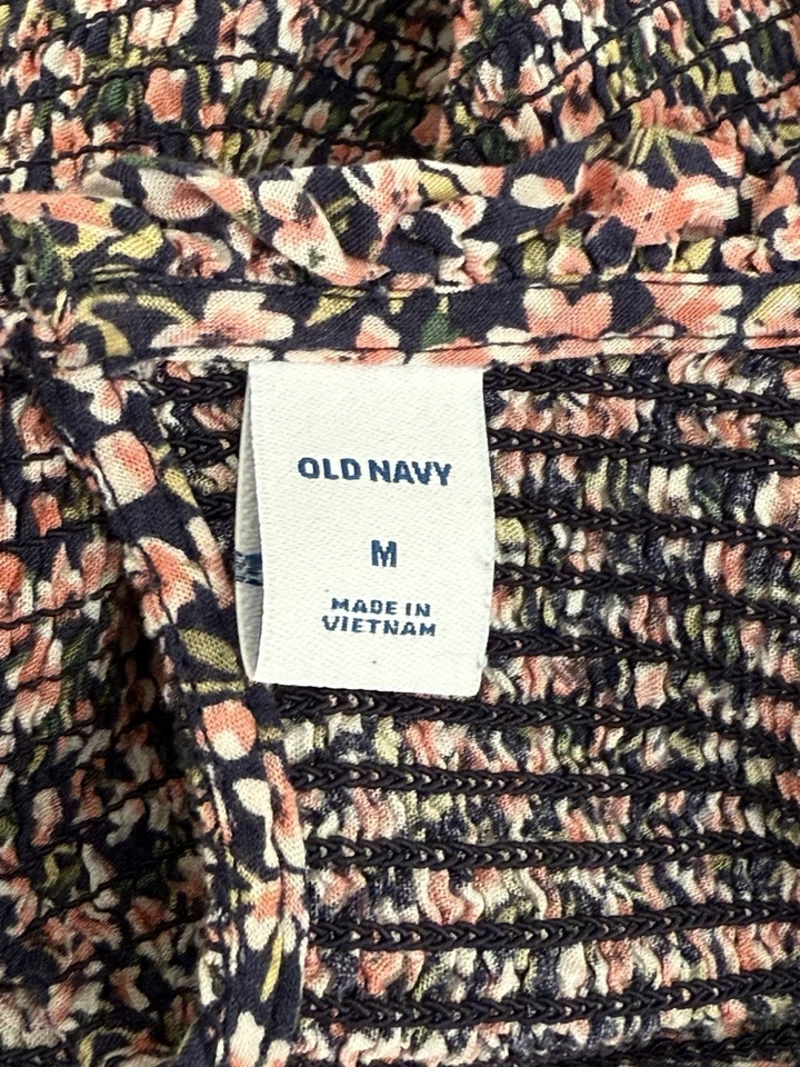 Vestido midi azul marino antiguo para mujer corte M acampanado manga larga calado floral pradera cabaña Foto 3 de 4