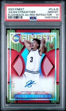 2023 Topps Finest Julian Strawther RC Flashback AUTO Red Refractor 4/5 PSA 10