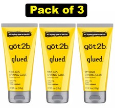 Lot of 3 Got2b Glued Styling Spiking Hair Glue 6oz Water Resistant Got 2 B Glued