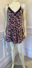 Lily Of France WN SZ SM FLORAL BABYDOLL Nighty 33  Lg Ruffle Lace MULTI Color