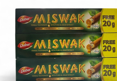 3 X 170g DABUR MISWAK Zahnpasta ORIGINAL SEWAK SIWAK ohne Fluoride