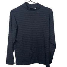 Petite Projections Sz PS Mock Turtleneck Lightweight Long Sleeve Shirt Black