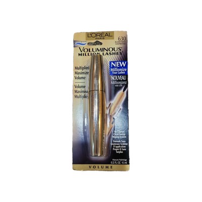 L'Oreal Voluminous Million Lashes Mascara Waterproof #630 Blackest Black 0.32 Oz