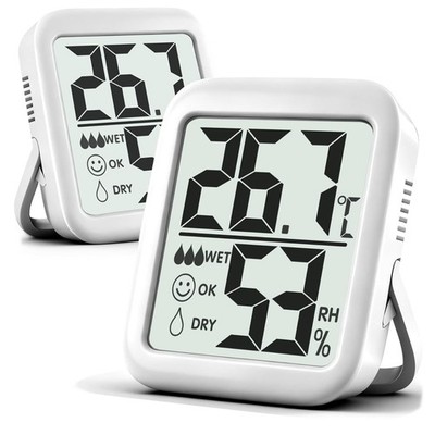 Antonki 2 Stück Digital Thermometer Hygrometer Innen für Gewächshaus, Babyzimmer
