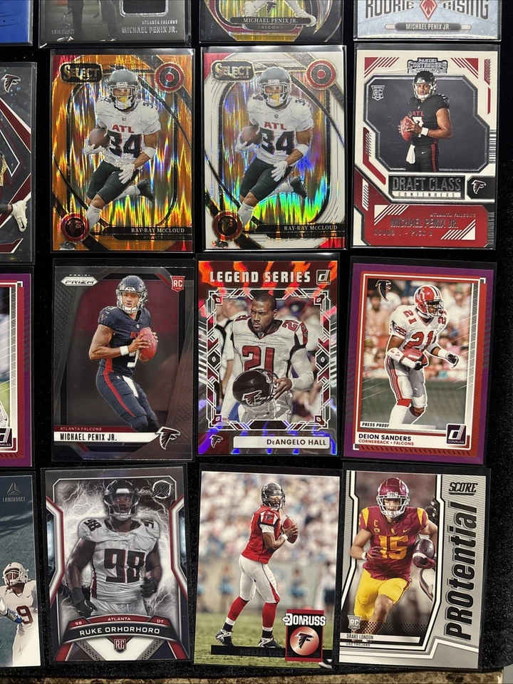 Набор NFL Falcons (24) #'d дебютант Select Shock Prizm Penix Jr. нашивка Bijan London - Изображение 4 из 4