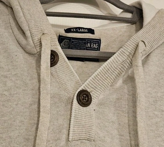 Pullover con capucha beige American Rag para hombre 100 % algodón talla XXL  Foto 2 de 4
