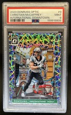 2023 Donruss Optic Christian McCaffrey International Downtown SSP #9 PSA 9