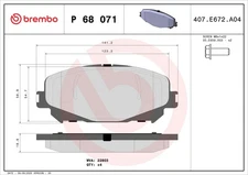 Front Axle Brembo P 68 071 Brake Pad Set, Disc Brake for Mitsubishi, Renault