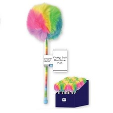 Rainbow Fuzzy Fluffy Ball Pen – Fun Writing Stationery for Kids & Adults