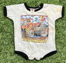 Harley Davidson Hogosaurus Baby Bodysuit 18 Months USA Vintage 90s Harley Hog