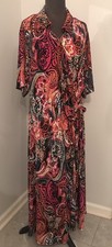 MSK Multi Color Floral Dress Size 3X Open Front Short Sleeves