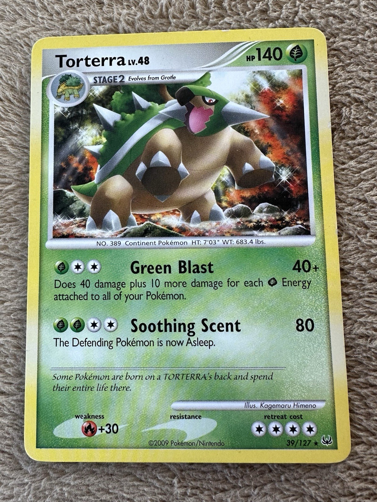 2009 Pokémon TCG Platinum Torterra Lv.48 HP140 Regular Non-holo 39/127 LP
