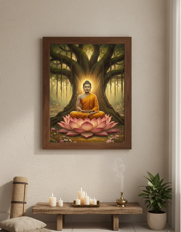 PÓSTER BRILLANTE GAUTAMA BUDA IMPRESIÓN FOTOGRÁFICA Siddhartha India 6x8 pulgadas Foto 2 de 4