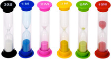 Plastic Sand Timer Sandglass Hourglass Sand Clock Timer 30 Sec, 1 Min, 2 Mins, 3
