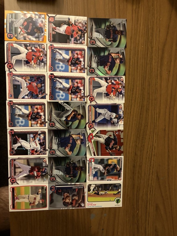 Cleveland Guardians 97 Total Cards 36 Chrome Cards 1 #’d Card And 1 Auto Sleeved