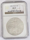 1996 Eagle S$1 Silver Dollar MS69 Brown Label NGC